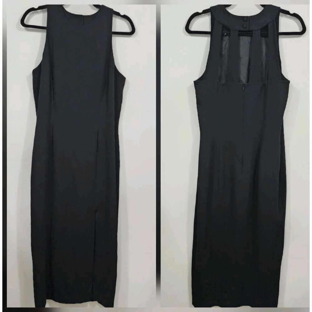 Patrick Collection Vintage Little Black Cut-out Sheath Dress Sleeveless Size 10